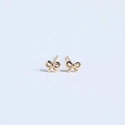 Copper Bow Stud Earrings - Trendsi - Flyclothing LLC