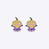Demon Pumpkin Rhinestone Alloy Earrings - Trendsi - Flyclothing LLC