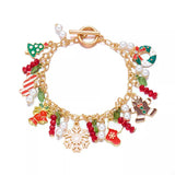 18K Gold-Plated Christmas Charm Bracelet - Trendsi - Flyclothing LLC