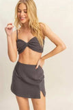 HYFVE Ruched Bra Top and Mini Skirt Set - Trendsi - Flyclothing LLC