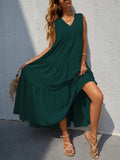 Tiered V-Neck Sleeve Dress - Trendsi - Flyclothing LLC