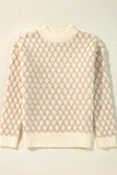 Diamond Pattern Mock Neck Long Sleeve Sweater - Trendsi - Flyclothing LLC