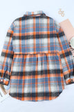 Plaid Collared Neck Long Sleeve Shirt - Trendsi - Flyclothing LLC