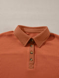 Long Sleeve Thermal Knit Polo Top - Trendsi - Flyclothing LLC
