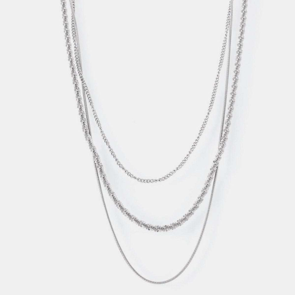 Titanium Steel Three-Layered Necklace - Trendsi - Flyclothing LLC