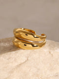Stainless Steel Double-Layered Ring - Trendsi - Flyclothing LLC