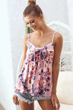 BiBi Floral Printed Jersey Knit with Tie Ribbon Front - Trendsi - Flyclothing LLC