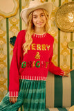 BiBi Christmas Theme Sequin Lattering Sweater - Trendsi - Flyclothing LLC