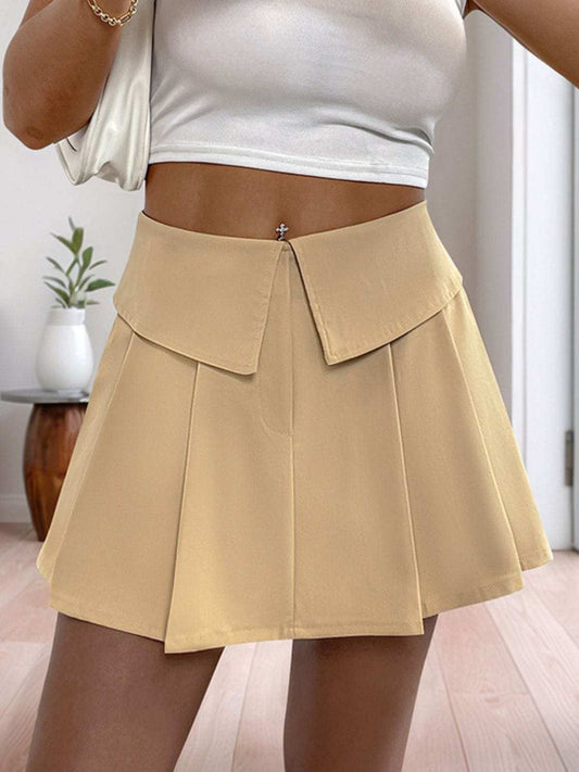 Perfee Pleated High Rise Shorts - Trendsi - Flyclothing LLC