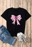 Bow Graphic Round Neck Short Sleeve T-Shirt - Trendsi - Flyclothing LLC