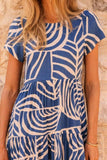 Tiered Printed Round Neck Short Sleeve Dress - Trendsi - Flyclothing LLC
