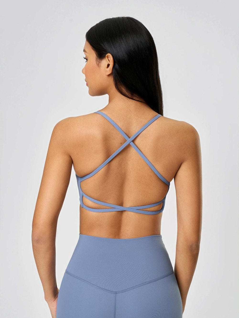 Millennia Crisscross Back Scoop Neck Active Cami with Detachable Chest Pads - Trendsi - Flyclothing LLC