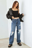 HAMMER COLLECTION Distressed High Waist Jeans - Trendsi - Flyclothing LLC