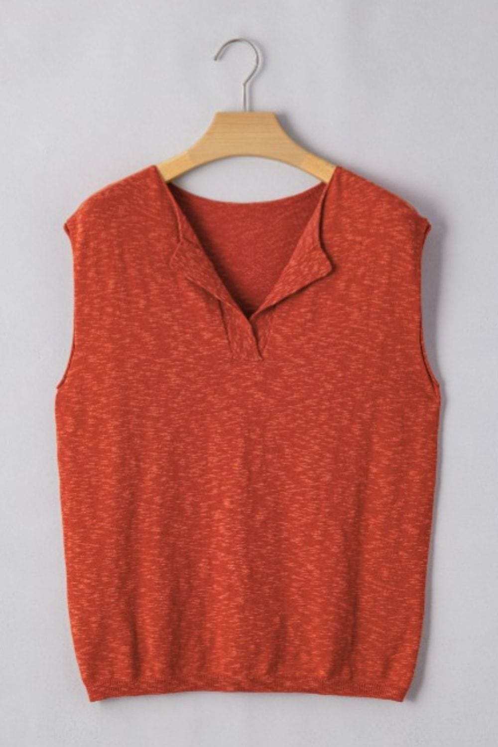 Side Slit Round Neck Sweater Vest - Trendsi - Flyclothing LLC