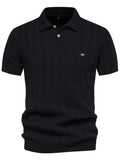 Men's Collared Neck Short Sleeve Knit Polo - Trendsi - Flyclothing LLC