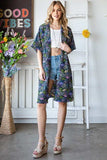 Heimish Full Size Half Sleeve Floral Open Cardigan Plus Size - Trendsi - Flyclothing LLC