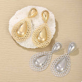Hollowed-Out Teardrop Statement Earrings - Trendsi - Flyclothing LLC