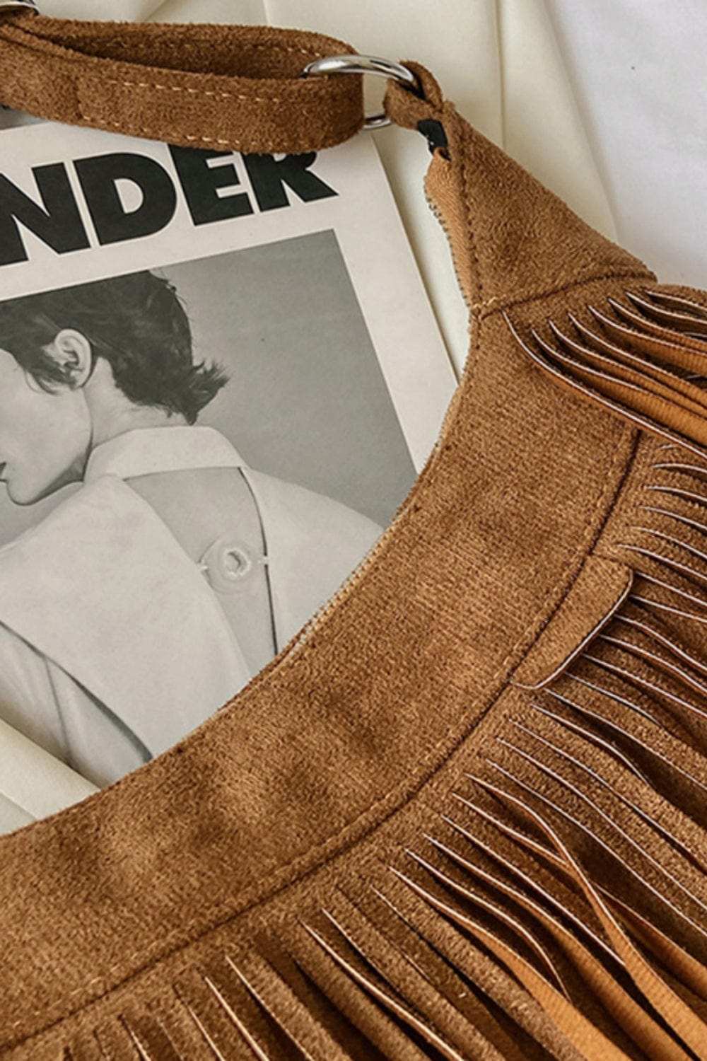 Suede Fringe Adjustable Strap Shoulder Bag - Trendsi - Flyclothing LLC