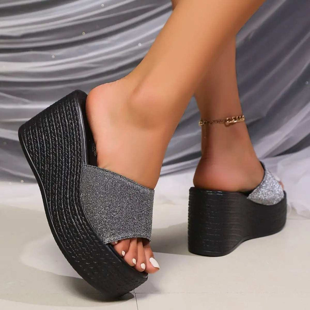 Open Toe Wedge Sandals - Trendsi - Flyclothing LLC