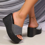 Open Toe Wedge Sandals - Trendsi - Flyclothing LLC