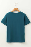 Round Neck Short Sleeve T-Shirt - Trendsi - Flyclothing LLC