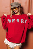 BiBi Merry Glitter Christmas Drop Shoulder Top - Trendsi - Flyclothing LLC