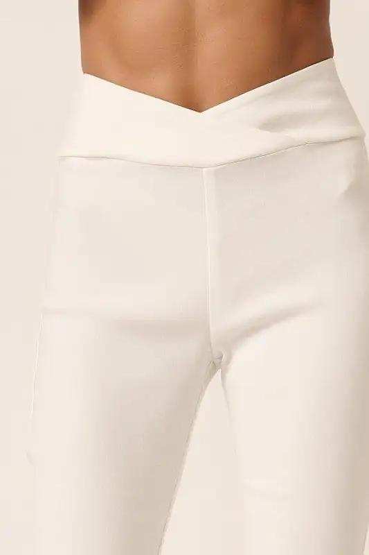 Mittoshop Surplice V Waist Flare Pants - Trendsi - Flyclothing LLC