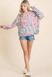 BiBi Tie Dye Print Terry Pull Over - Trendsi - Flyclothing LLC