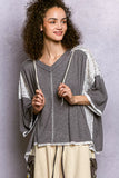POL Short Sleeve Hoodie Top with Lace Detail - Trendsi - Flyclothing LLC