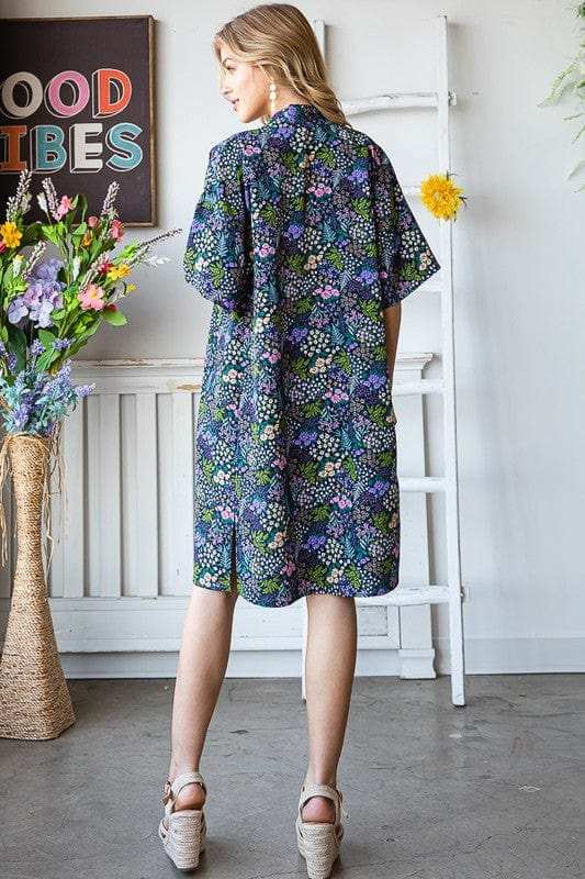 Heimish Full Size Half Sleeve Floral Open Cardigan Plus Size - Trendsi - Flyclothing LLC