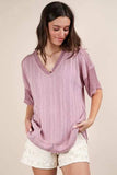 VERY J Oversized Contrast Knit Comfy Casual Top - Trendsi - Flyclothing LLC