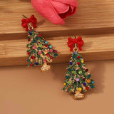 Christmas Tree Earrings with Bow - Trendsi - Flyclothing LLC
