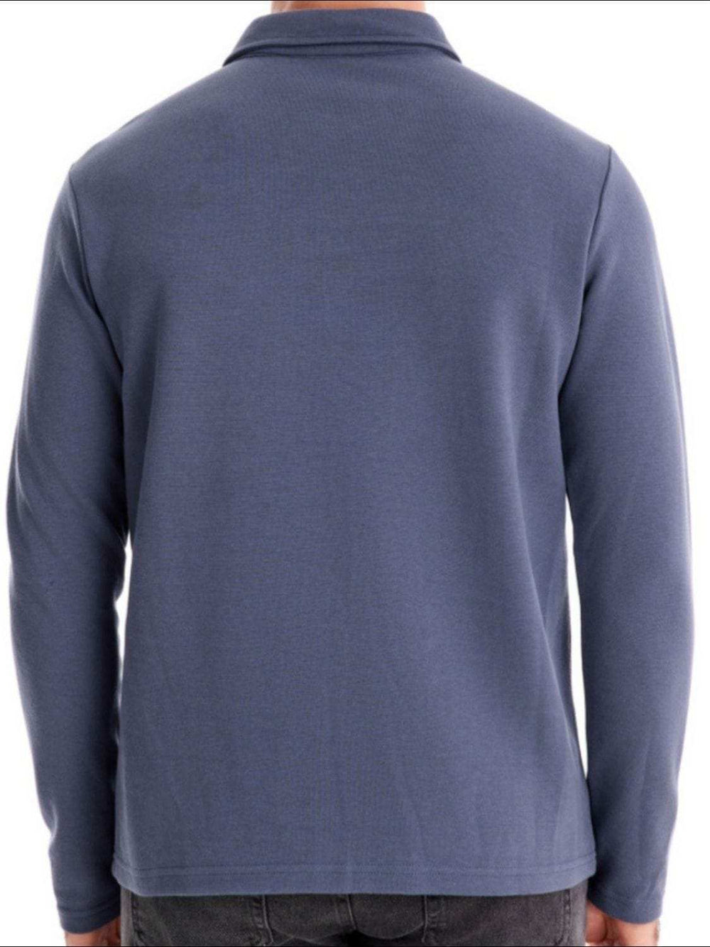 Men's Collared Neck Long Sleeve Polo - Trendsi - Flyclothing LLC