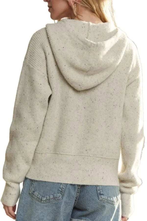 ADORA Hoodie Relaxed Fit Ribbed Cuffs Sweater Cardigan - Trendsi - Flyclothing LLC