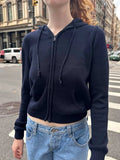 Drawstring Zip Up Long Sleeve Cardigan - Trendsi - Flyclothing LLC