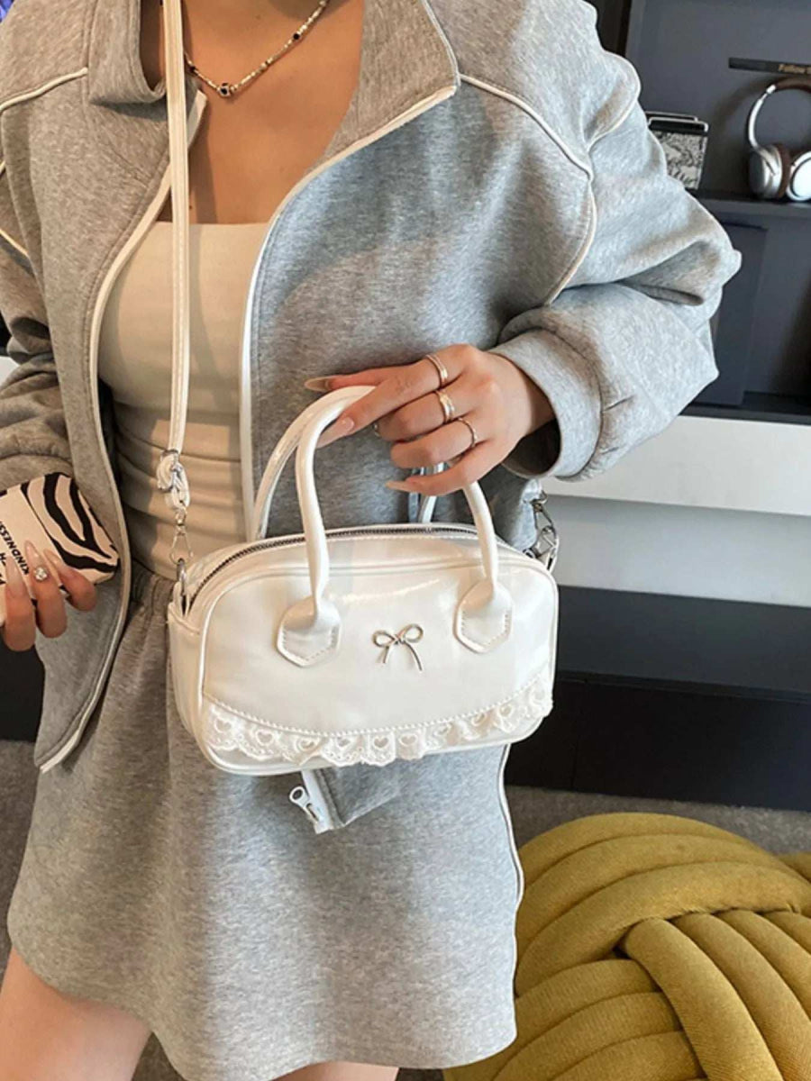 Lace Detail Bow Crossbody Bag - Trendsi - Flyclothing LLC