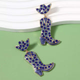 Rhinestone Cowboy Boot Dangle Earrings - Trendsi - Flyclothing LLC