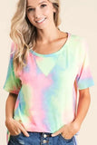 BiBi Tie Dye French Terry Print Top - Trendsi - Flyclothing LLC