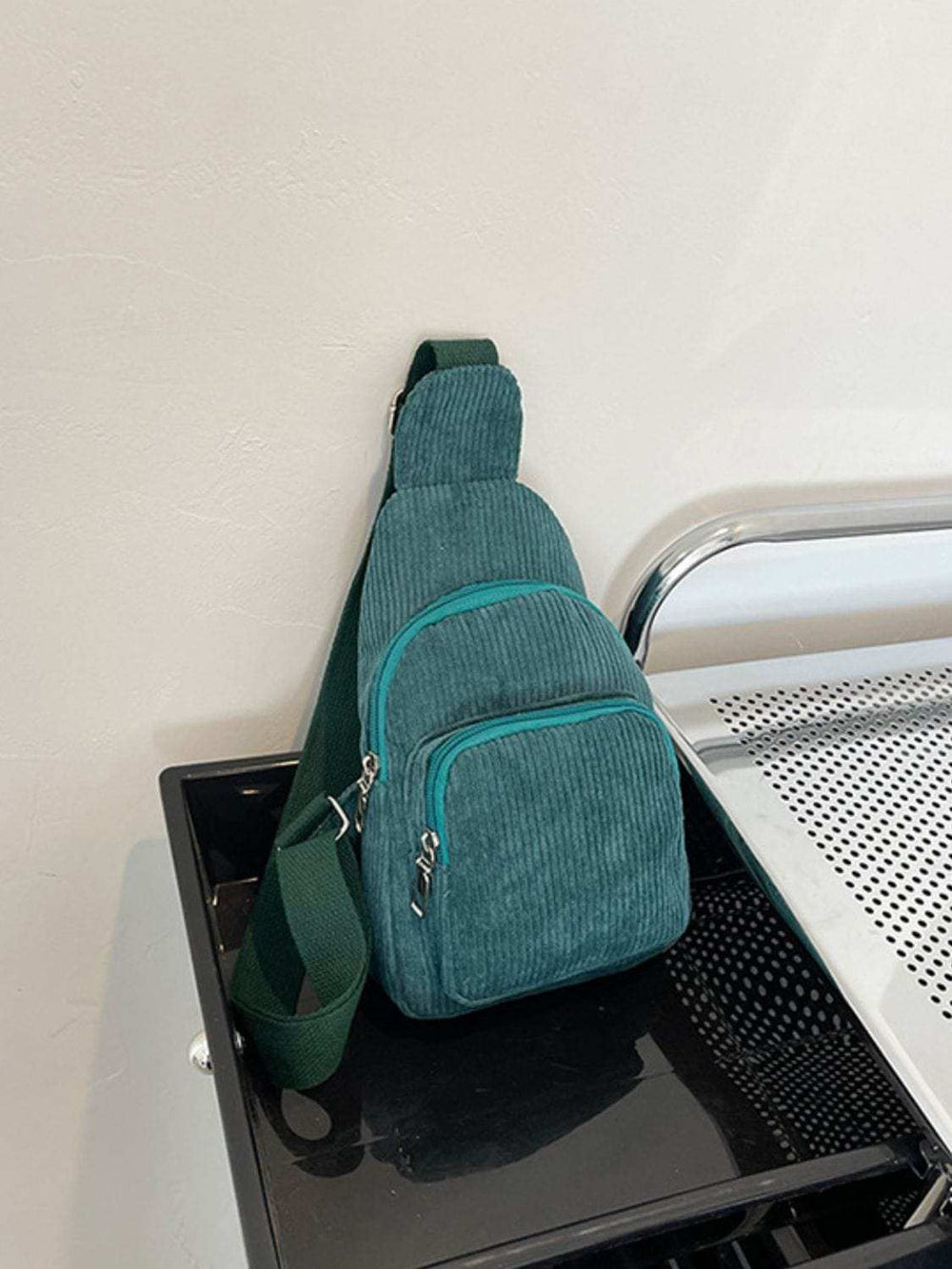 Corduroy Solid Color Crossbody Bag - Trendsi - Flyclothing LLC