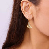 18K Gold-Plated Rhinestone Christmas Tree Dangle Earrings - Trendsi - Flyclothing LLC