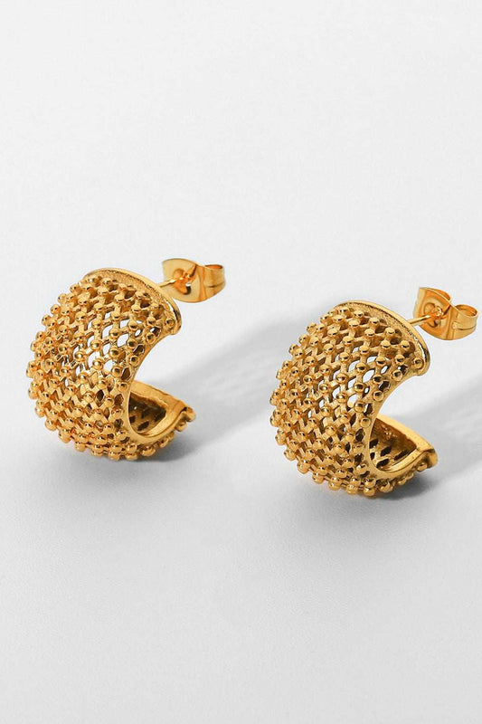 Mesh Half Hoop Earrings - Trendsi - Flyclothing LLC
