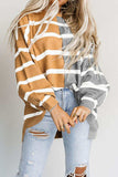 Striped Dropped Shoulder Round Neck Blouse - Trendsi - Flyclothing LLC