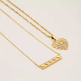 18K Gold-Plated Zircon Pendant Necklace - Trendsi - Flyclothing LLC