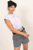 HYFVE Drawstring Hem Crop Top - Trendsi - Flyclothing LLC