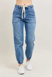Judy Blue Full Size High Waist Denim Jogger Plus Size - Trendsi - Flyclothing LLC