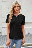 Round Neck Short Sleeve T-Shirt - Trendsi - Flyclothing LLC