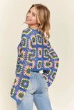 ADORA Multicolor Crochet Crop Top - Trendsi - Flyclothing LLC