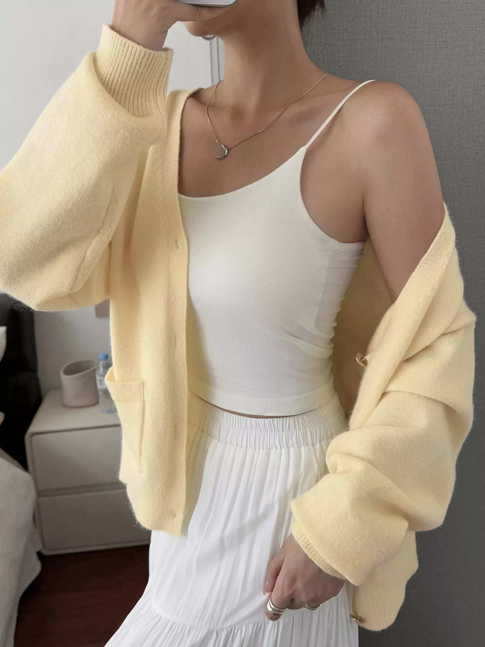 V-Neck Button-Down Cardigan - Trendsi - Flyclothing LLC