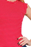 Zenana Ribbed Ruffle Trim Sleeveless Stripe Top - Trendsi - Flyclothing LLC