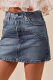 SO ME Washed Denim Mini Skirt with Pockets - Trendsi - Flyclothing LLC
